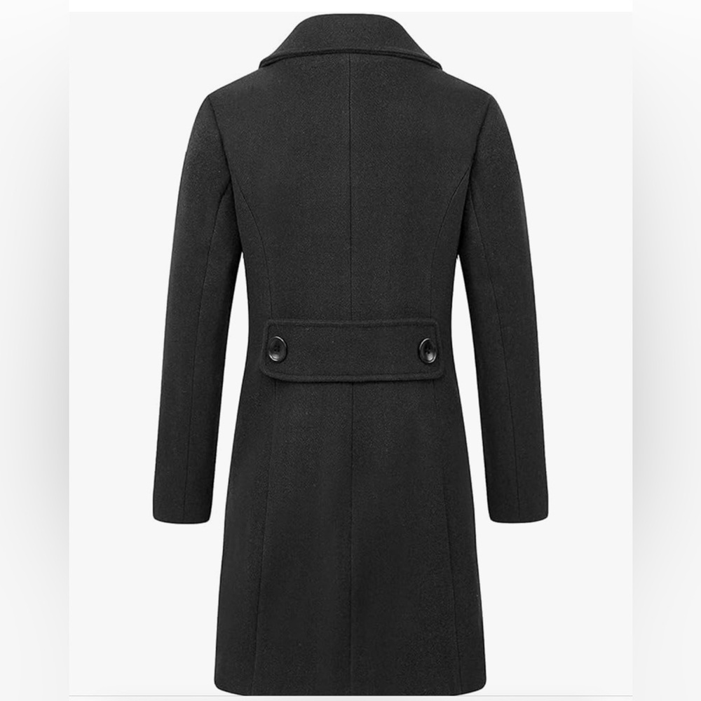 NWOT Chouyatou Wool Blend Over Coat‎ in Black. Size L - Picture 3 of 10